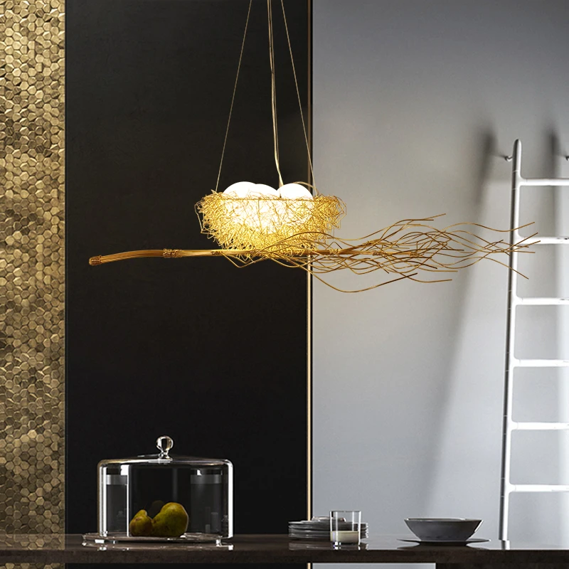 Кантри стиль LED подвесные светильники Птичье гнездо Подвесная лампа для спальни