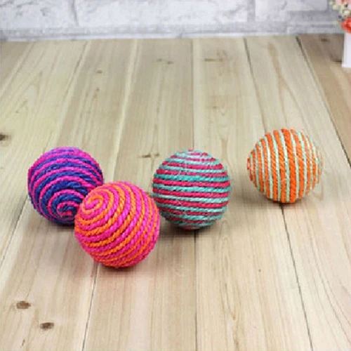 40# Cat Pet Sisal Rope Weave Ball Scratch Catch Toy Teaser Play Chewing Rattle Supplies | Дом и сад