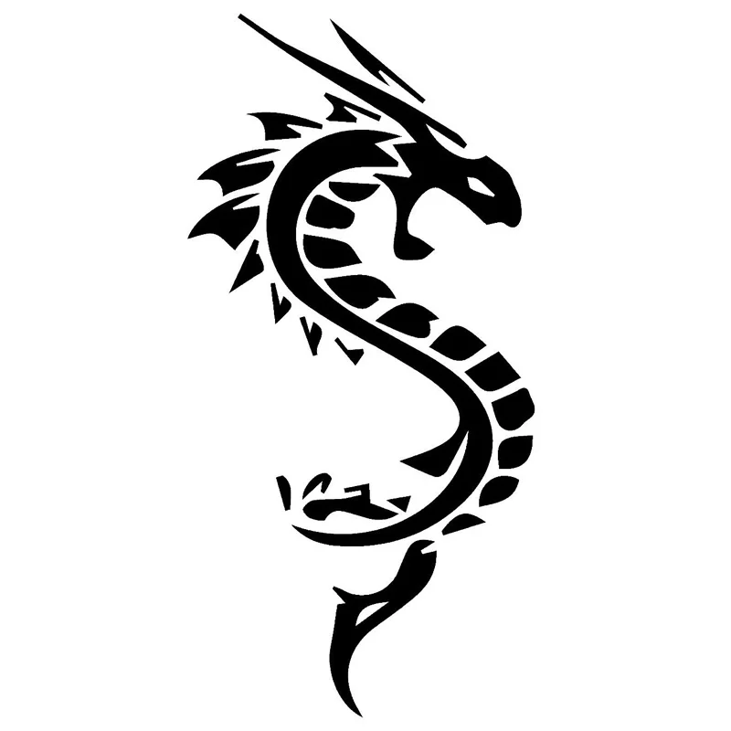 

6cm*12.3cm Cartoon Funny Dragon Swirl Vinyl Decal Car Sticker Black/Silver Car Accessories S6-2981
