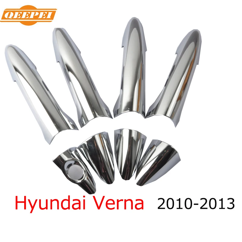 Крышка ручки двери QEEPEI хромированная задняя крышка 8 шт. для HYUNDAI SOLARIS VERNA 2010 2011 2012