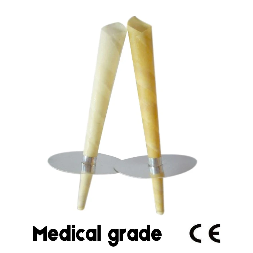 

42 pairs= 1lot CE qualified smoke free natural beewax ear candles ear waxing cones without pesticide residue for ear candling