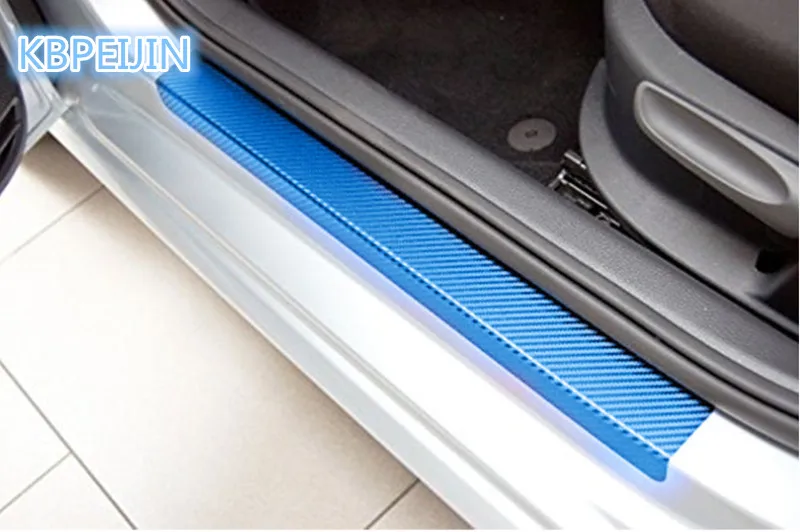 4 шт. стайлинга автомобилей двери автомобиля Наклейка для порога защитная пленка