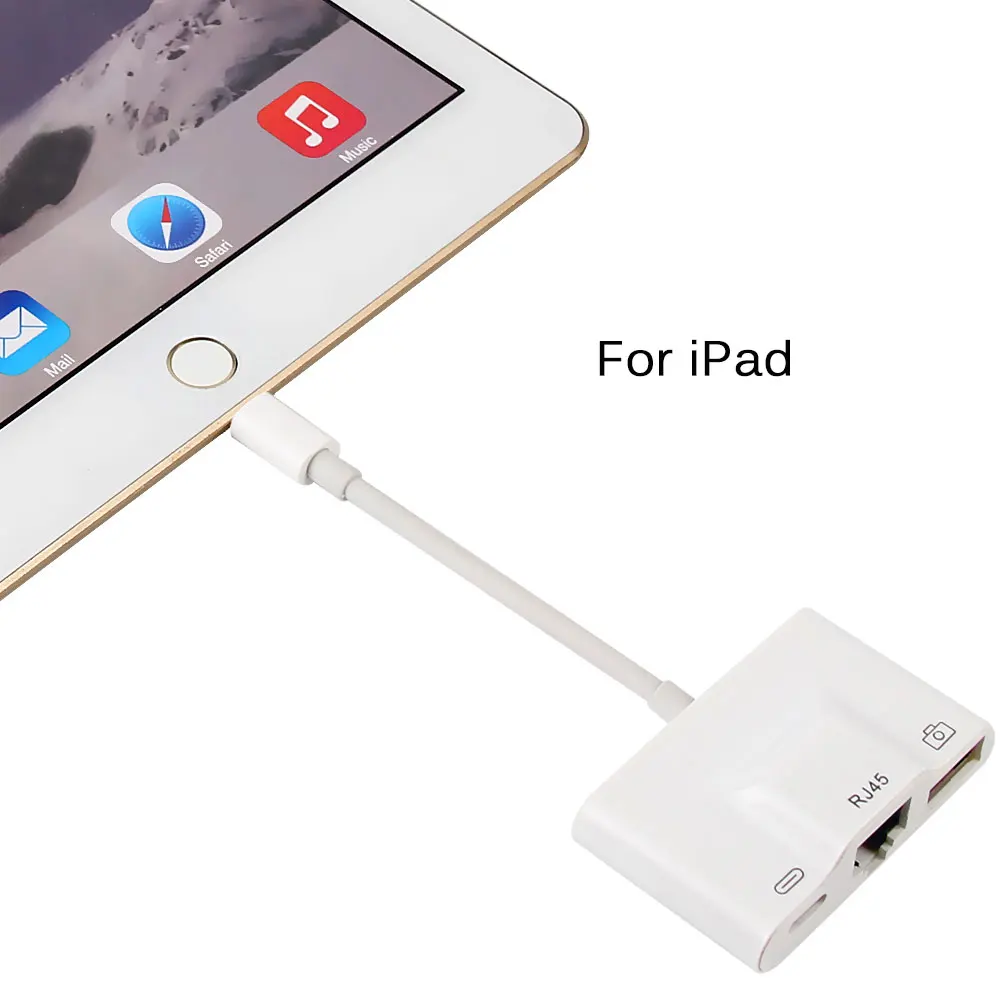 Allvcover for Lightning Adapter to RJ45 LAN Wired Network Cable USB 3.0 Camera Reader Overseas Travel Compact iphone/ipad | Мобильные