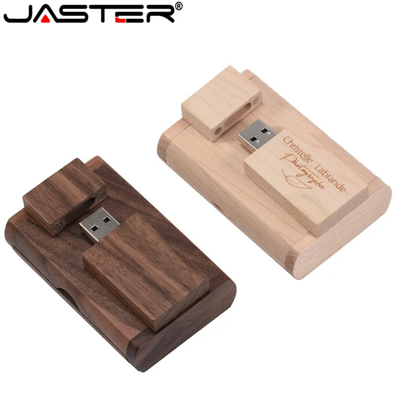 JASTER USB 2,0 логотип на заказ Деревянный usb+ коробка персональный логотип ручка-накопитель 8 ГБ 16 ГБ 32 ГБ 64 Гб usb флеш-накопитель Флешка карта памяти