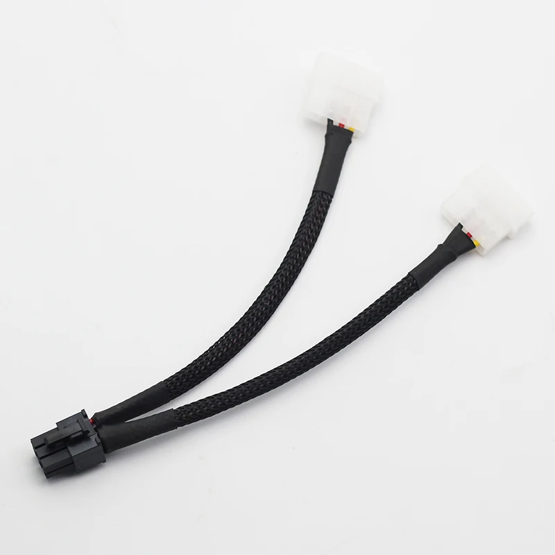 Новый 1 шт. двойной 4 Pin до 6 Molex PCI-E внешняя видеокарта кабель питания
