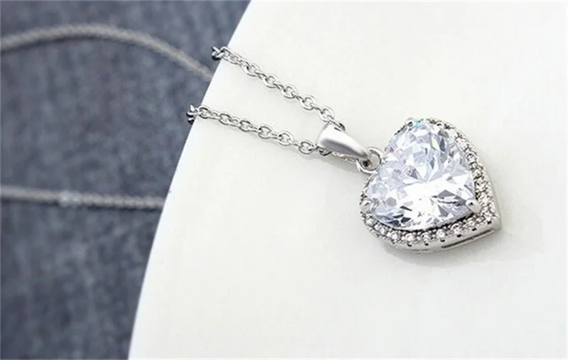 YHAMNI сердца и Стрелки CZ Diamant кулон сердце Цепочки и ожерелья 925 модное серебряное ожерелье для Для женщин, хорошее ювелирное изделие, YN011
