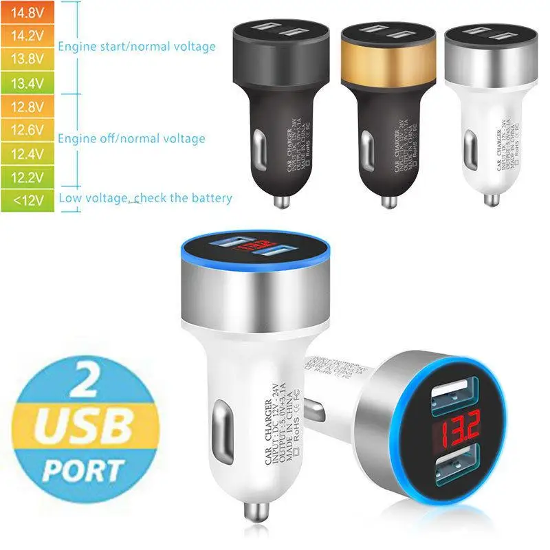 Новый двойной порт USB 3.1A автомобильное зарядное устройство адаптер Светодиодный