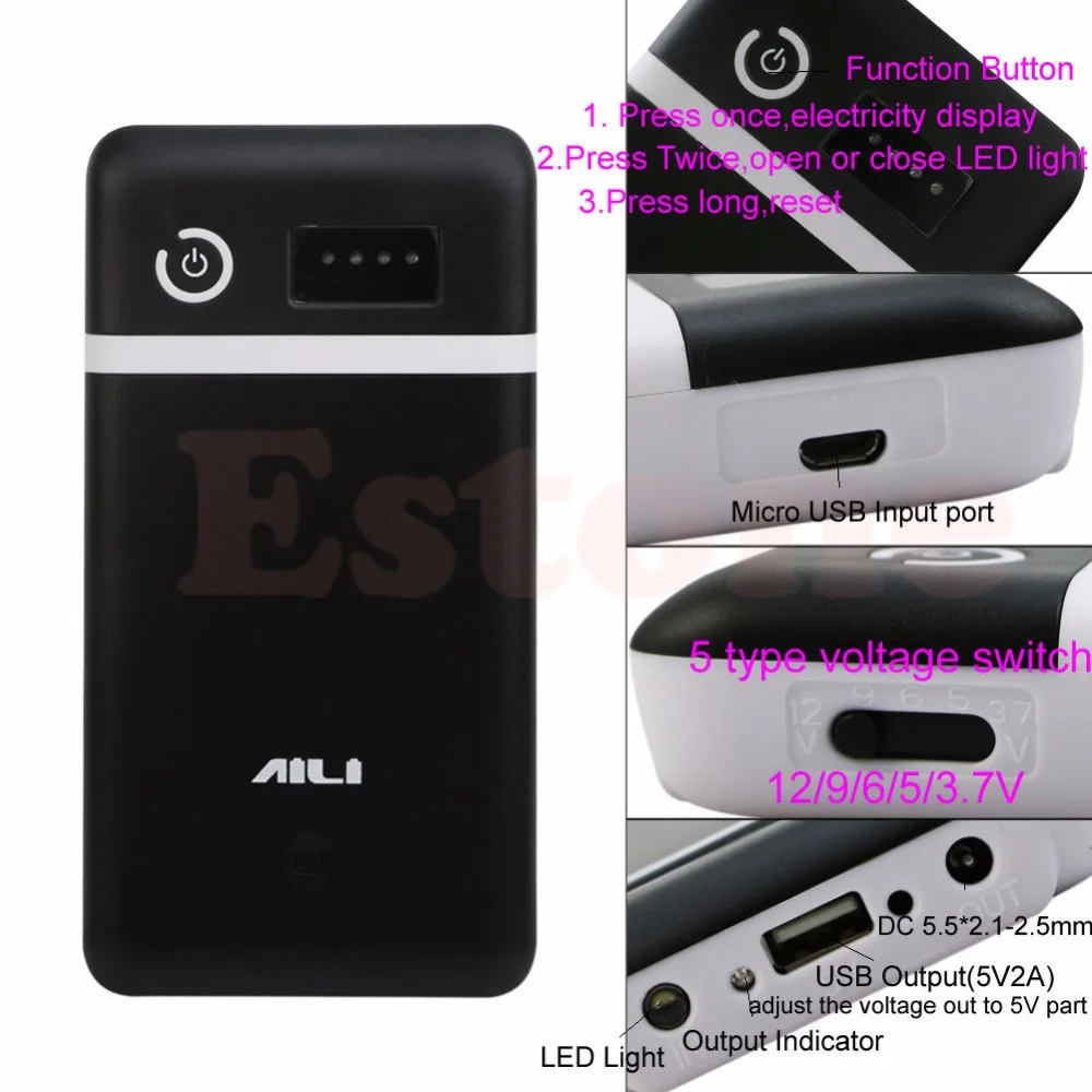 3 6 V 5V 6V 9V 12V мобильный Банк питания коробка USB 6x18650 зарядное устройство адаптер |