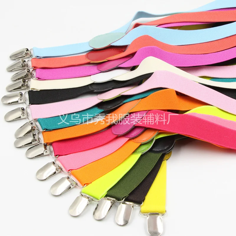 Candy Colors Kids Suspenders Adjustable Y-back Braces Clip-on Elastic Suspender Children Belt Baby Straps 100PCS | Аксессуары для