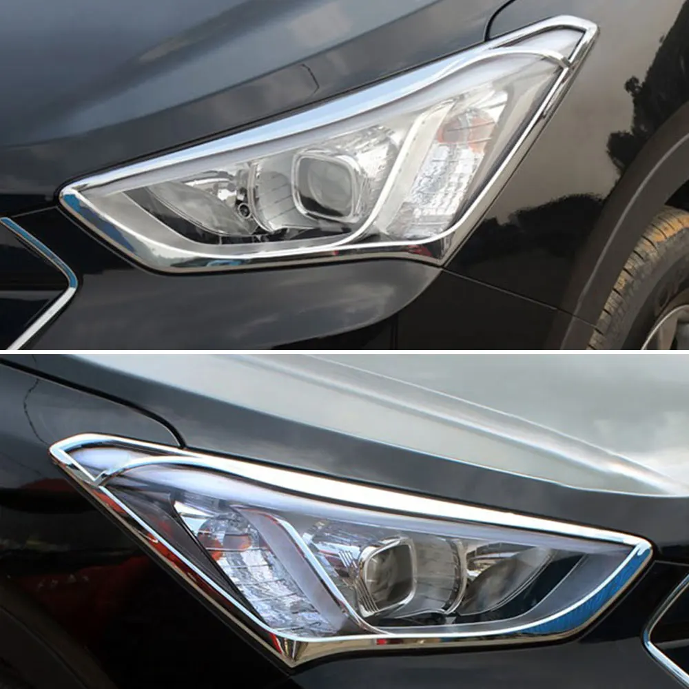 Налобный фонарь для Hyundai Santa Fe ix45 2013 2014 2015|abs chrome|head light coversanta fe chrome |