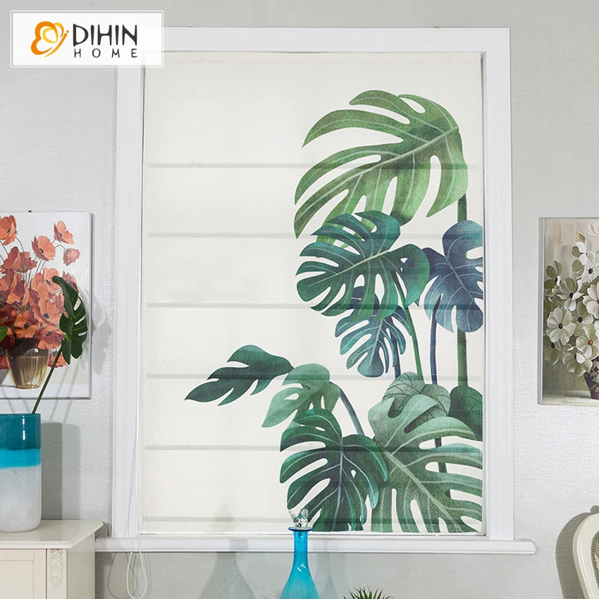 Шторы в римском стиле с принтом банановых деревьев шторы на окна для гостиной |