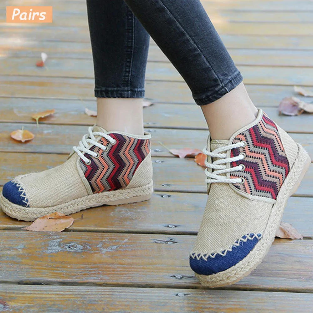 Новая Винтажная женская обувь женские тканевые туфли ручной работы из хлопка и