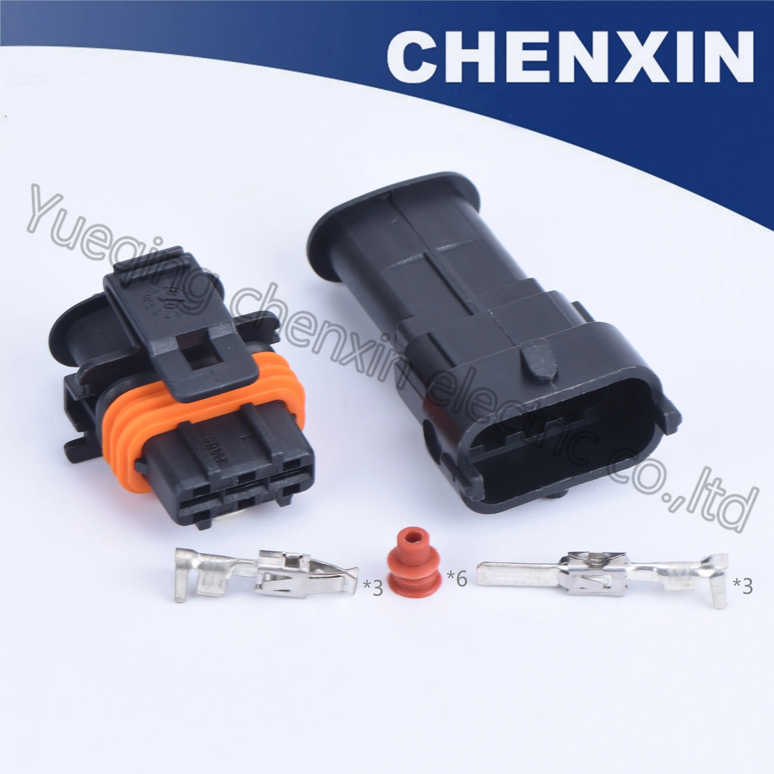 

Black 3 pins car waterproof auto connectors (no outer ring)(male female) 3.5 for efi nozzle 1928403110 1928404074