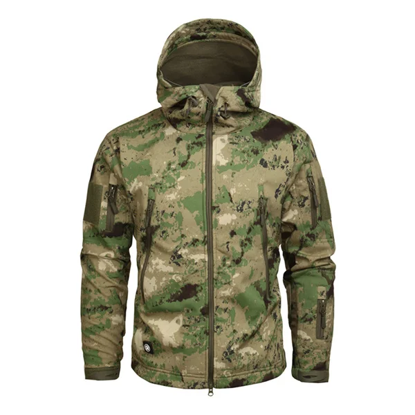 ATFG Mege брендовая камуфляжная Военная Мужская куртка с капюшоном, Sharkskin Softshell тактическое пальто армии США, мультикамо, лесной, A-TACS, AT-FG - Цвет: ATFG
