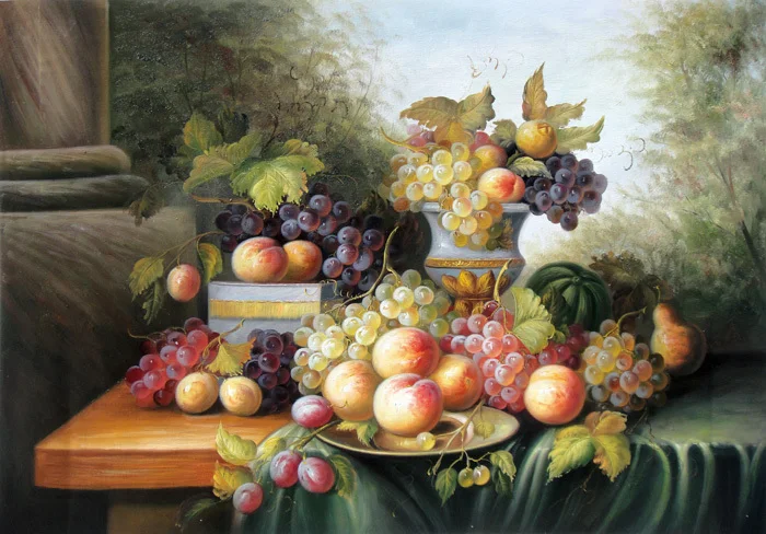 Бесплатная доставка классическая картина маслом винограда натюрморт фруктовый