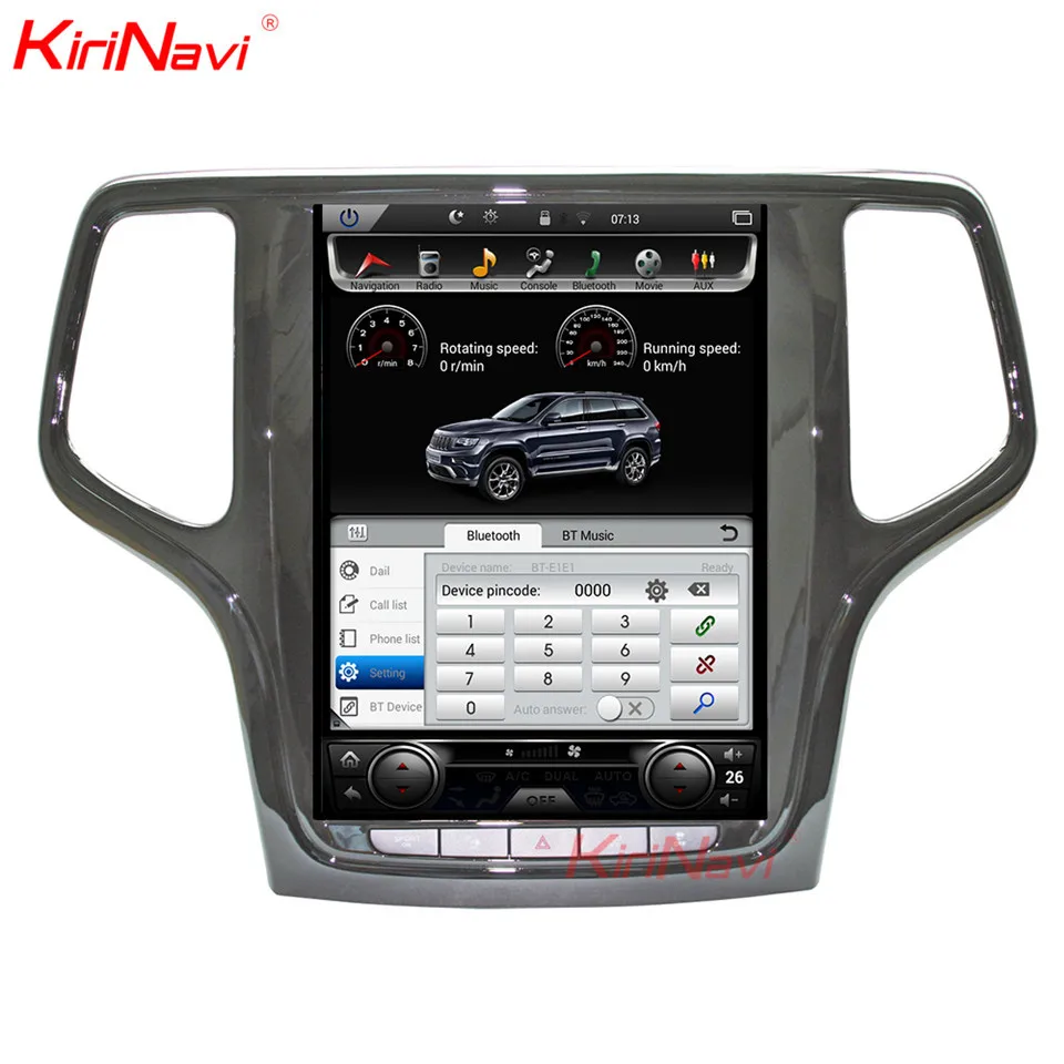 KiriNavi вертикальный экран Tesla style 10," 1 Din Android 8,1 автомобильный DVD Авто gps навигатор Автомагнитола для Jeep Grand Cherokee
