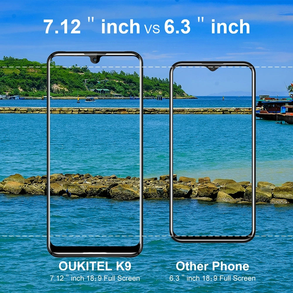 OUKITEL K9 водослива 7 12 &quotFHD + 1080*2244 16MP 2MP/8MP смартфон 4GB 64GB Face ID 6000mAh 5 V/6A Быстрая зарядка