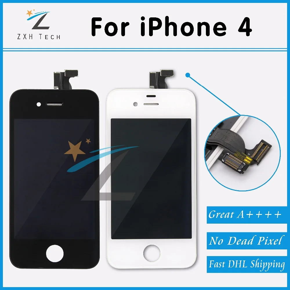 Сменный ЖК-дисплей 20 шт./лот для iPhone 4 дигитайзер с сенсорным экраном в сборе