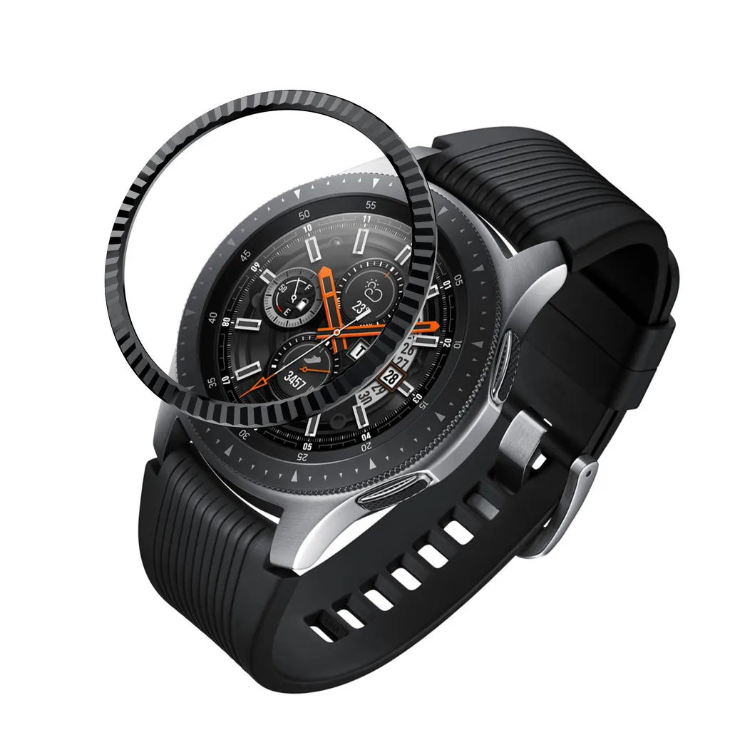 Чехол для смарт часов Samsung Galaxy watch 46 мм металлический клейкий чехол с безелем и