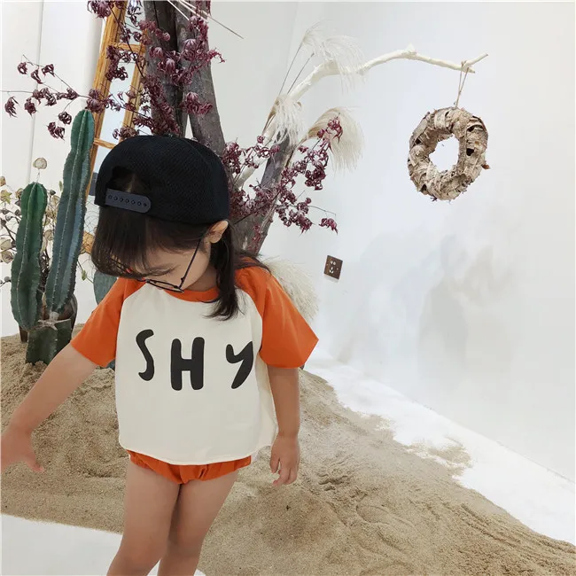 1-5 лет Оптовая 2018 Новая мода мальчиков комплект для девочек топы с надписями +