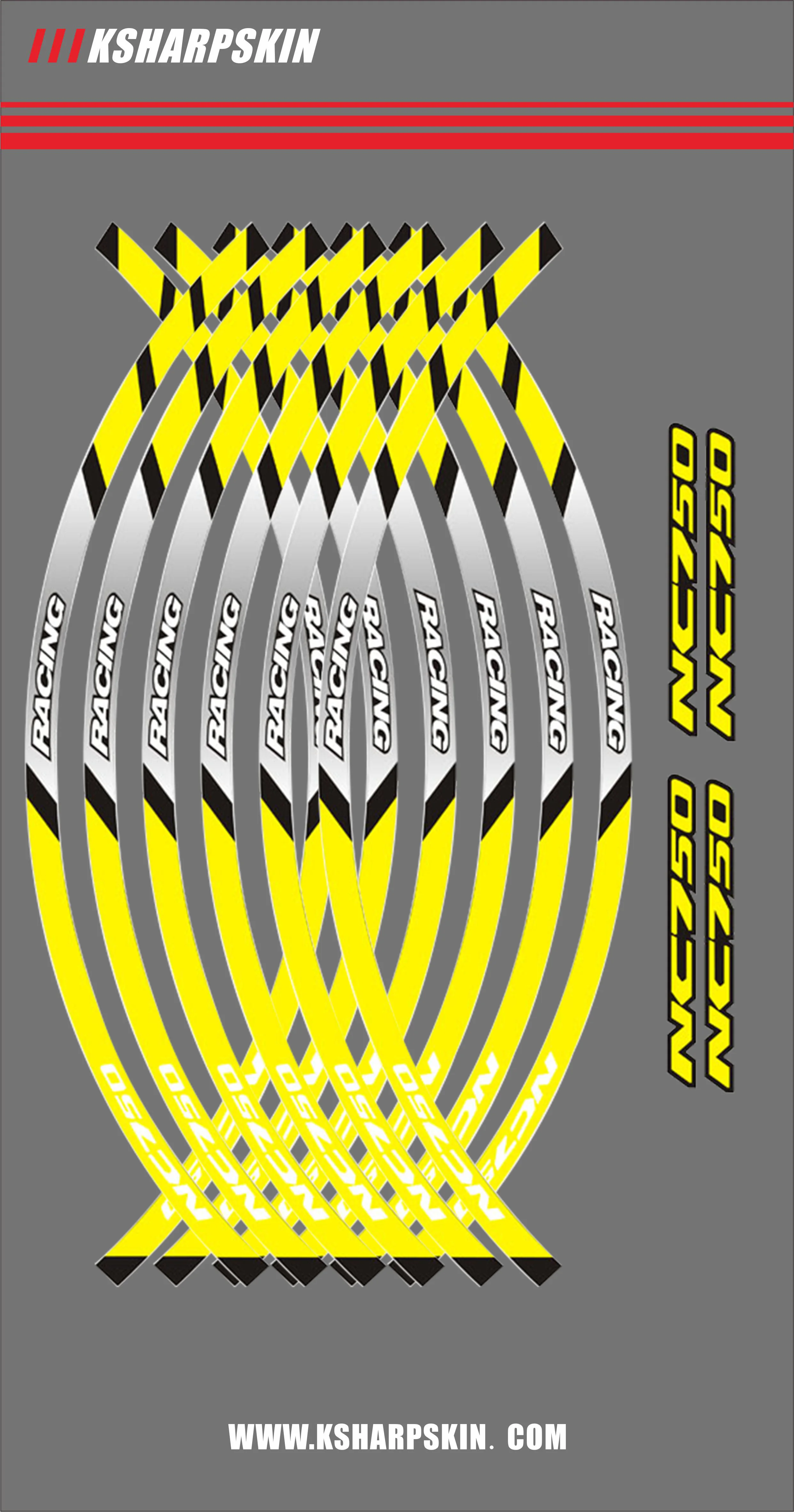 Motorcycle front and rear wheels Edge Outer Rim Sticker Reflective Stripe Wheel Decals For Honda NC750 | Автомобили и мотоциклы