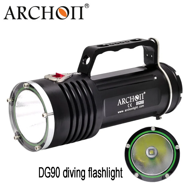 ARCHON DG90 перезаряжаемый фонарь Для Подводного Погружения Cree SST-90 2200lm 200 м водонепроницаемый светильник с ручкой для дайвинга с батареей 6X18650