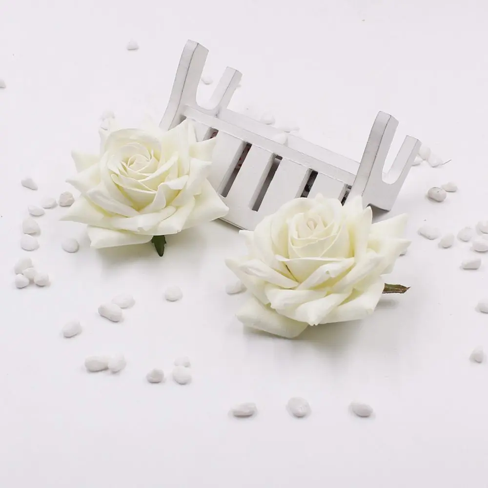 Дешевые 2 шт./лот (6 см/цветок) искусственный шелк Бархат Роза дома цветок DIY