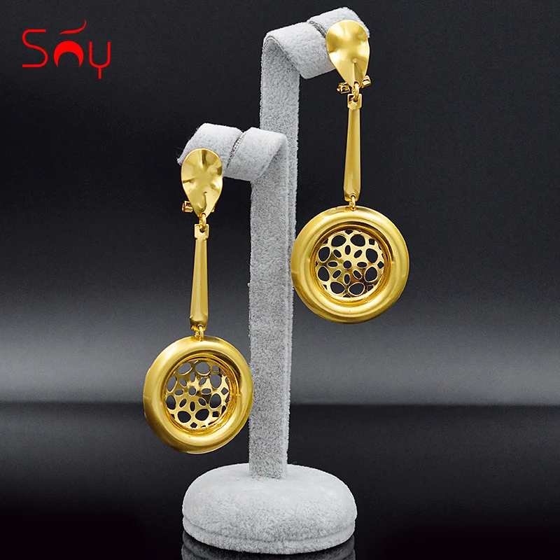 Классические круглые серьги Sunny Jewelry для женщин длинные висячие лидер продаж