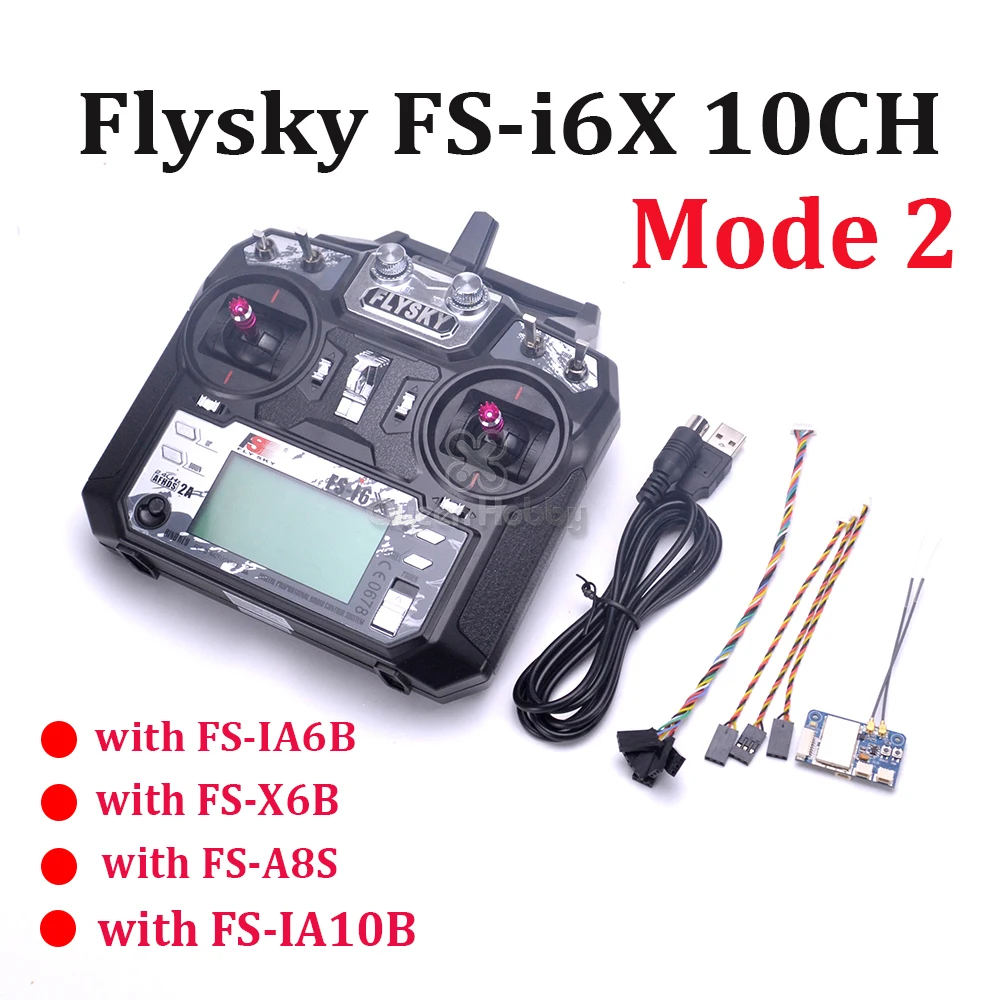 Радиоуправляемый передатчик Flysky 2 4 ГГц FS I6X 10CH с i BUS IA6B X6B A8S IA10B приемник для