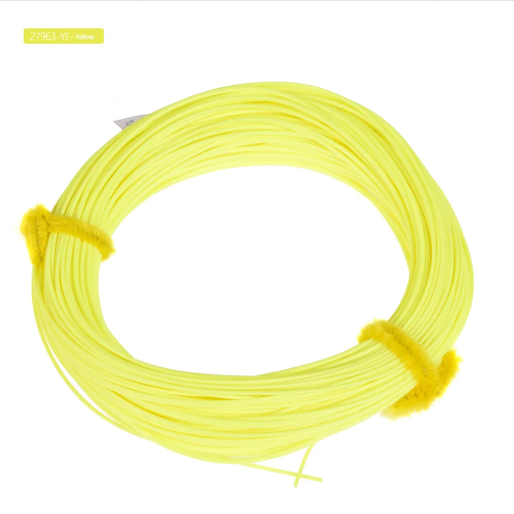 YELLOW Leo 100ft нахлыстовая леска 27963 многоцветная основная леска 30 метров без соединения WF Передняя Тяжелая плавающая проволока рыболовные принадлежности Pesca - Цвет: YELLOW