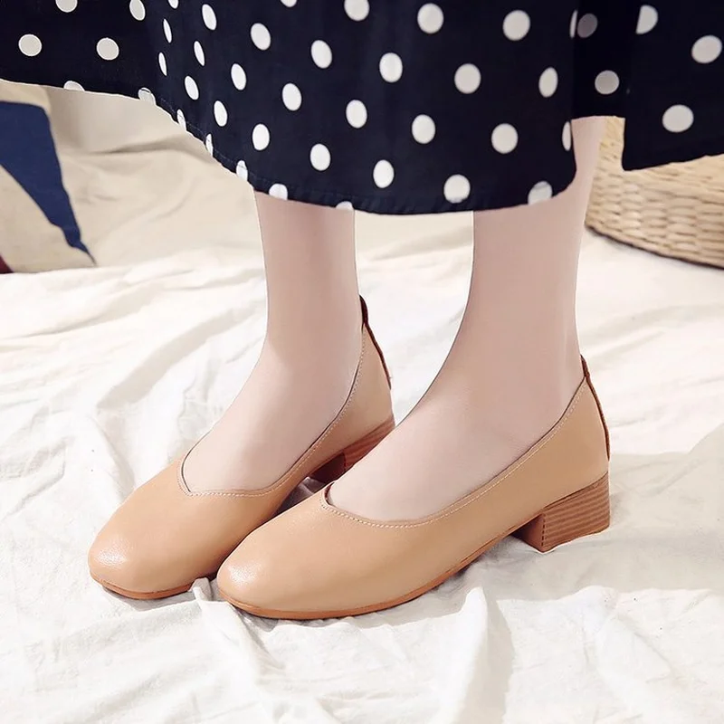 Женские туфли лодочки в Корейском стиле повседневная обувь ретро горошек осень