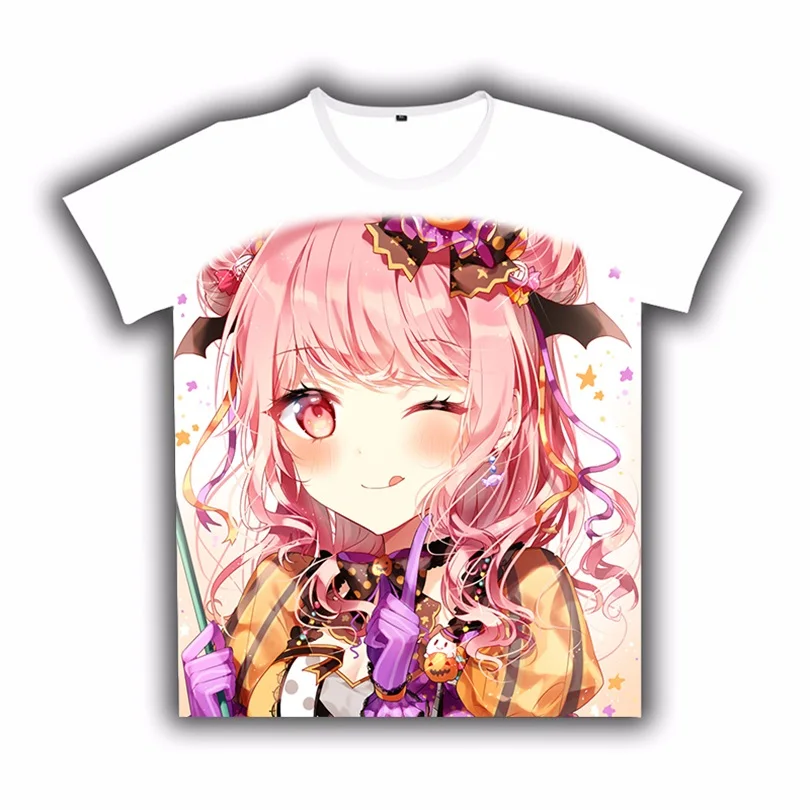 Футболка аниме Bang Dream! Принт милый Косплей короткий рукав белая футболка для женщин и мужчин повседневные студенческие летние спортивные топы индивидуальный подарок - Цвет: 9