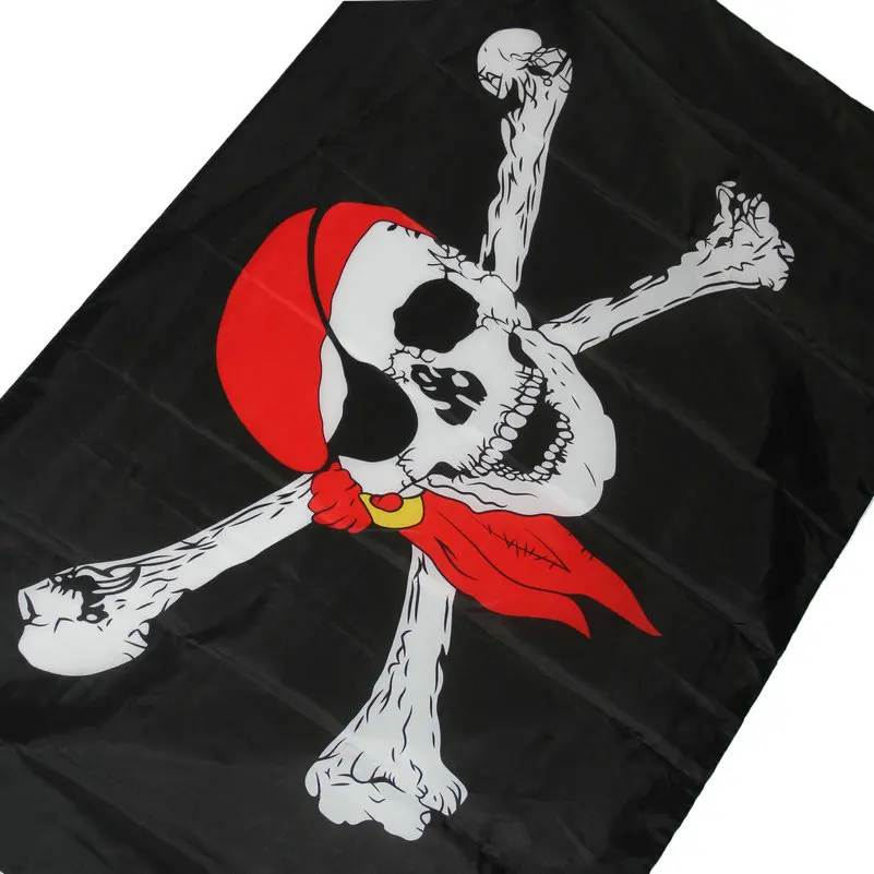 

Candiway Halloween Supplies Jolly Roger Skull Crossbones Pirate Flag Garden Banner Flag Party Decoration 90 x 150cm