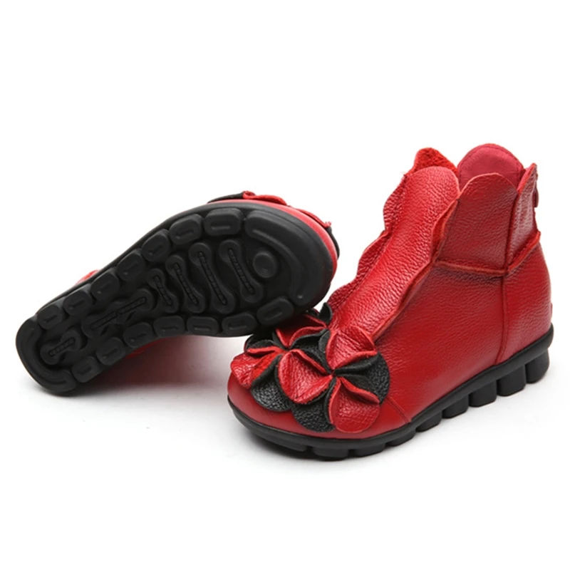 Обувь из натуральной кожи женские ботинки повседневная обувь на плоской подошве