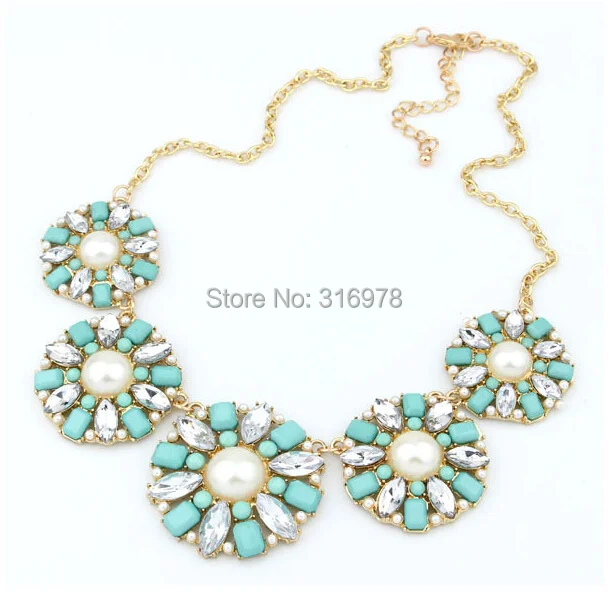 6 Color Leaf Pendant Gems Crystal Fashion Statement Women Necklaces Dress Jewelry SNT901537 Free Shipping | Украшения и