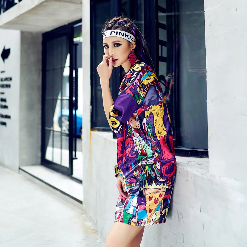 Женская свободная футболка в стиле хип-хоп Повседневная Сетчатая с узором виде