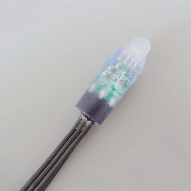 50 шт. DC5V/DC12V 12 мм WS2811 IC RGB светодиодная модульная гирлянда черный провод