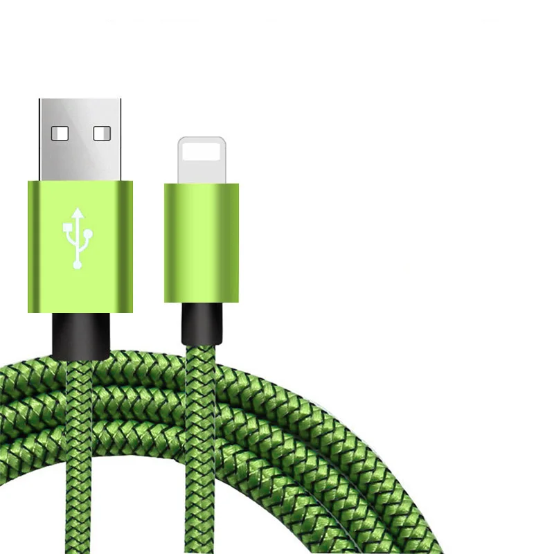 Зеленый 1 2 3 м USB кабель для быстрой зарядки для iphone Xs max Xr X 8 7 6 plus 6s 5 s plus ipad mini зарядное устройство для мобильного телефона - Цвет: Зеленый