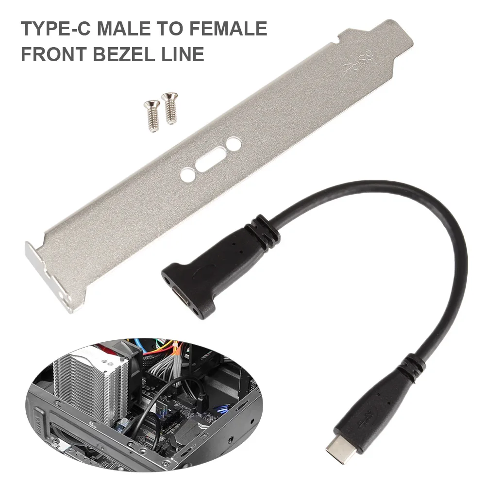 

USB 3.1 Type C Male to Female Extension Data Cable with Panel Mount Screw Hole