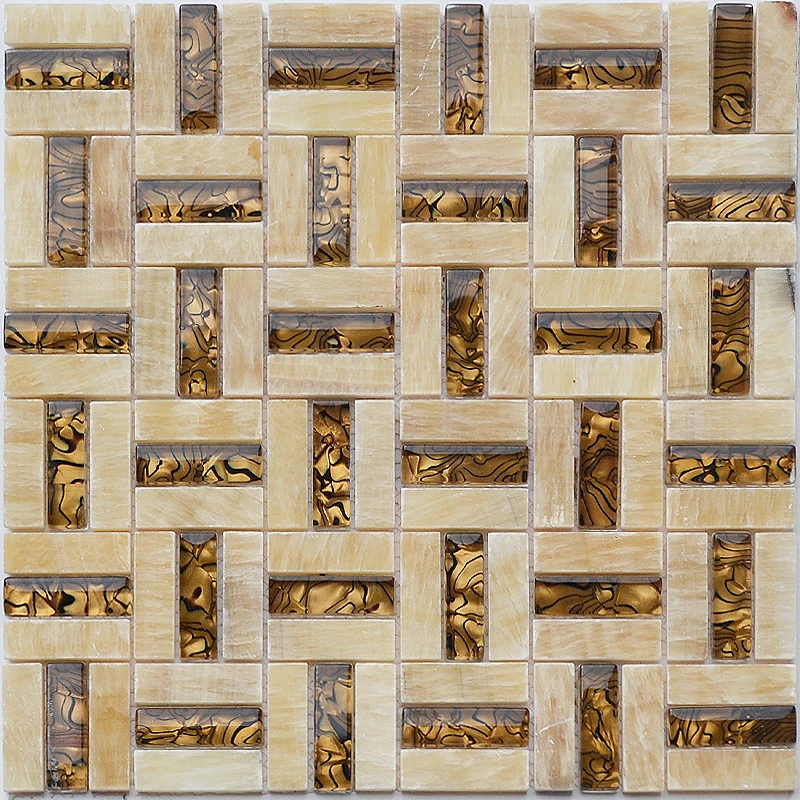 Высококачественная Нефритовая канифоль, желтый мраморный камень, коричневая стеклянная мозаичная плитка, кухонная плитка, настенная напольная плитка для ванной комнаты