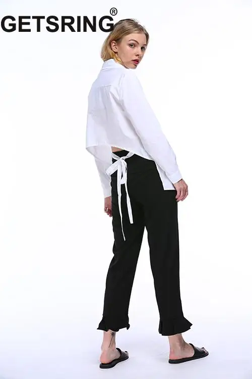 GETSRING Женская рубашка Блузка Белые хлопковые рубашки белая кружевная блузка 2018