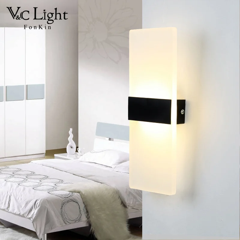 Минимализм современный настенный светильник LED белый черный для Ванная комната