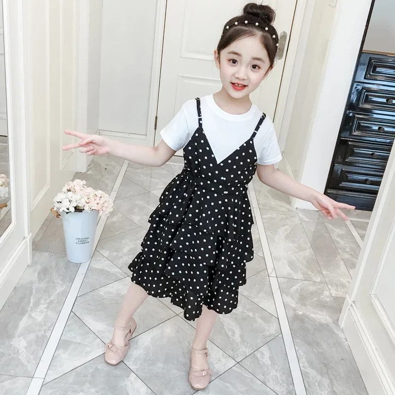 Летний комплект с платьем для девочек 5 комплектов новинка 2019 Корейская версия