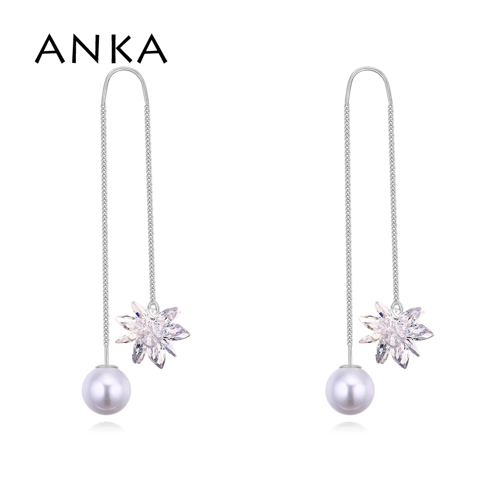 

ANKA fashion snowflake shape women earrings charm piercing cubic zircon drop earring jewelry for women #130357