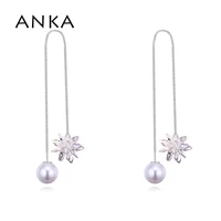 anka fashion snowflake shape women earrings charm piercing cubic zircon drop earring jewelry for women 130357