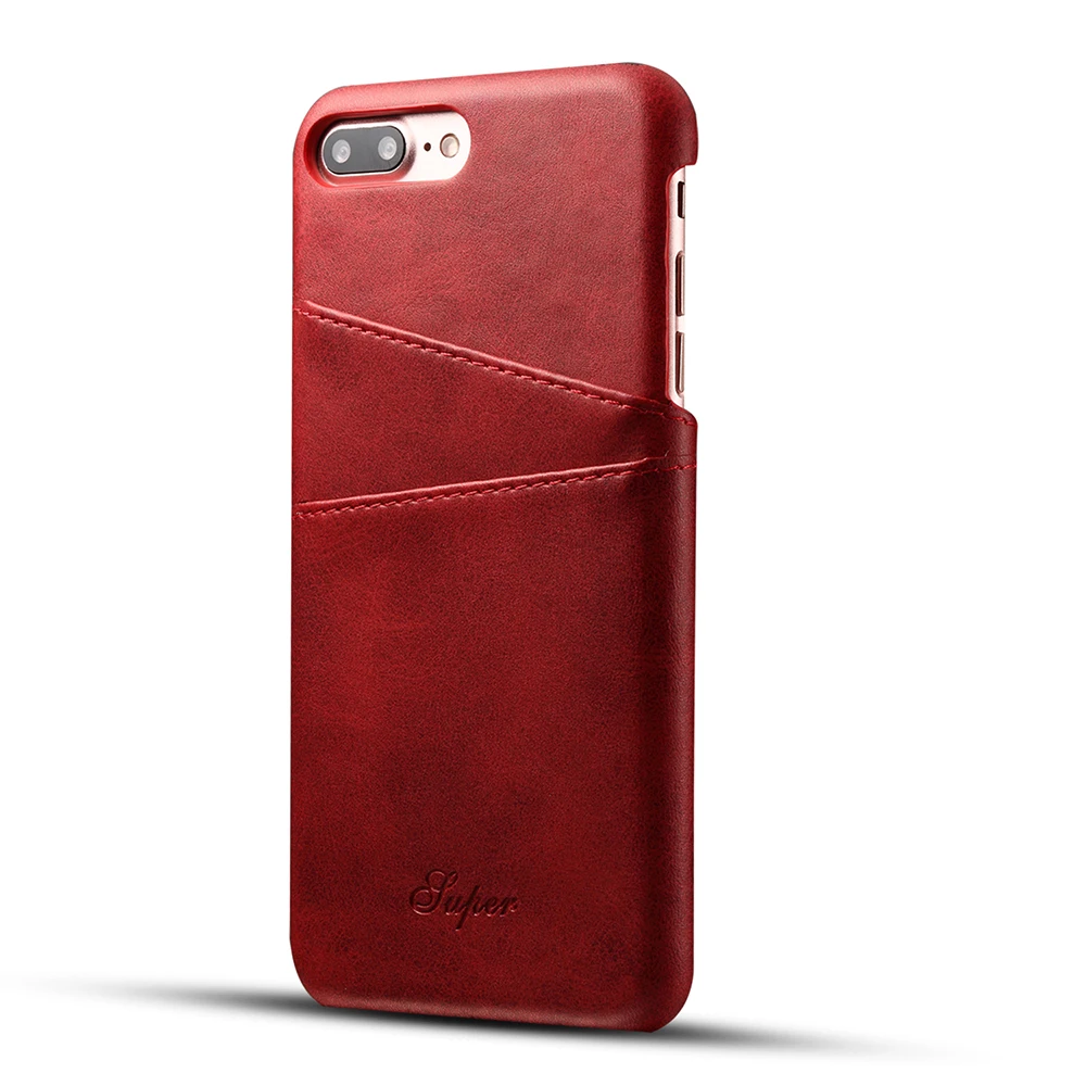case for iphone 6 6s 7 8 plus Retro PU Leather Case Business Plain Card Pocket Phone Cases For iPhone Plus back Cover |