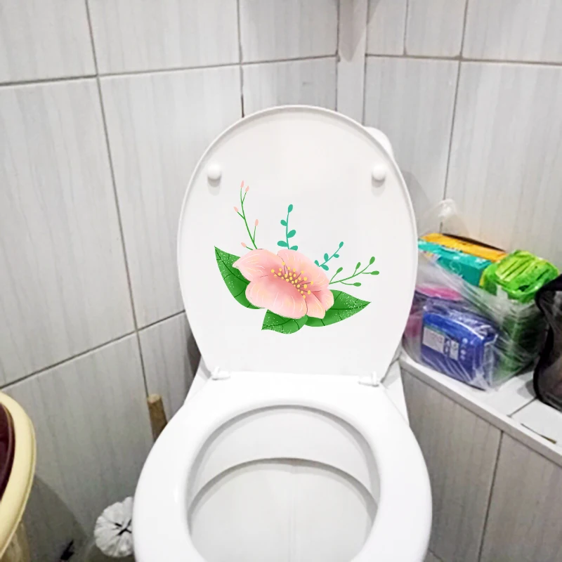 YOJA 21.8X20.2CM Simple Pink Cherry Blossom Living Room Wall Sticker Home Toilet WC Decor T1-1700 | Дом и сад