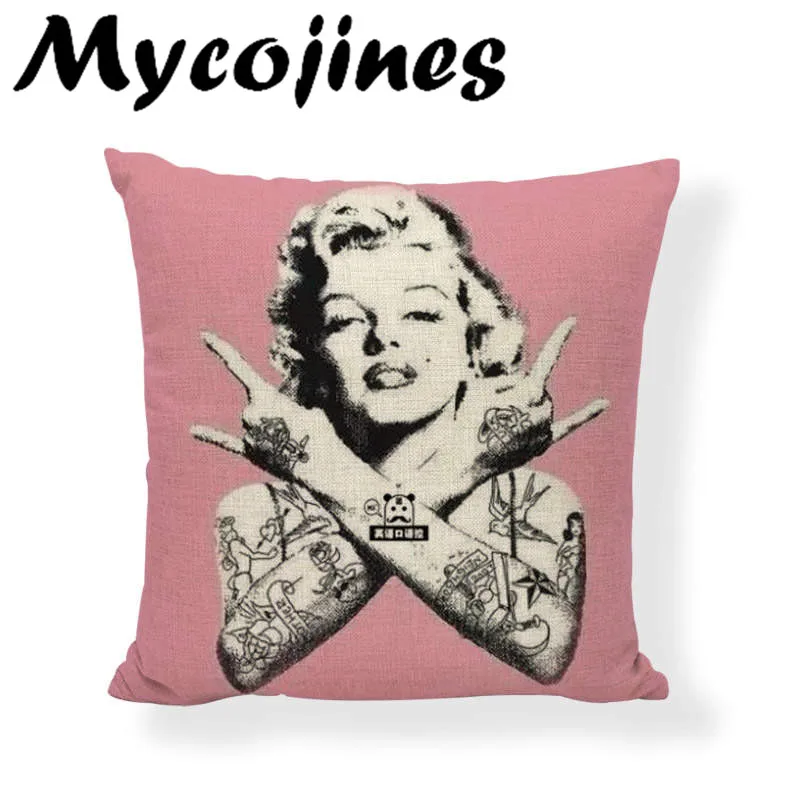 Очаровательная Женская наволочка для подушки Marylin Monroe знаменитые здания 17*17 в