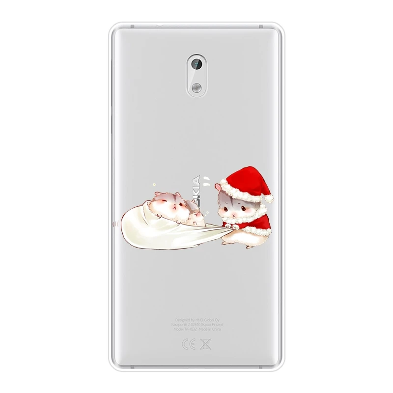 Задняя крышка для Nokia 8 6 5 3 2 1 Рождественский хомяк Kawaii милый забавный Мягкий
