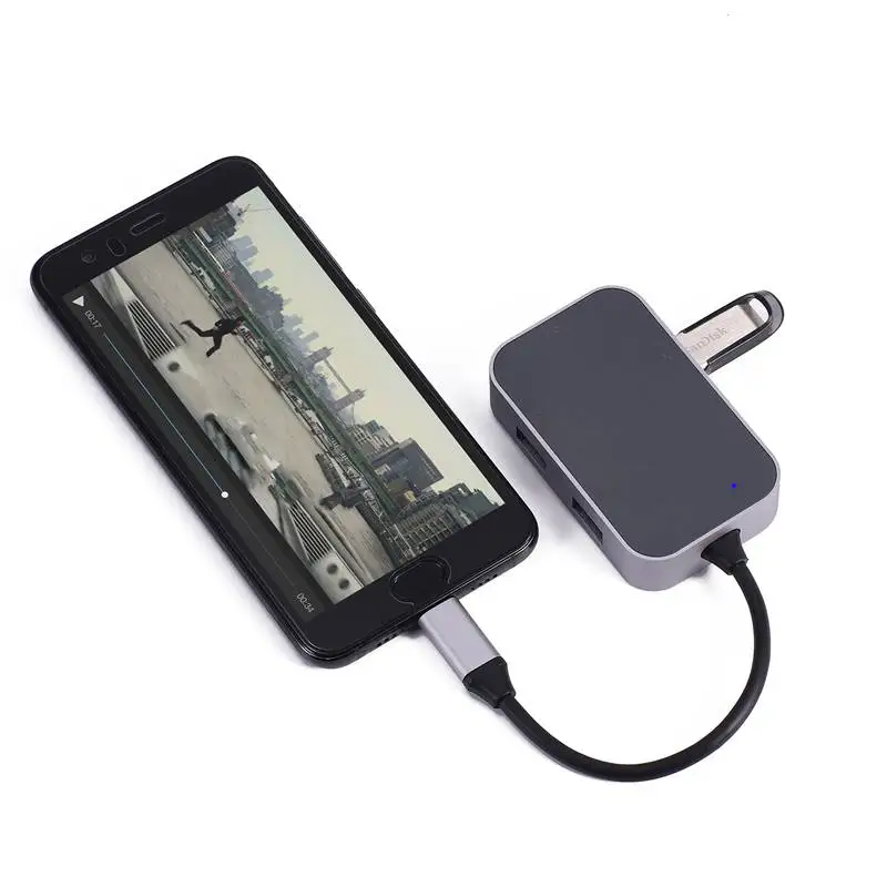 ABHU 6In1 Usb 3 1 концентратор type C (Usb3.1) для Tf/Sd адаптер + 2 Usb3.0 Af Usbc F Macbook| |